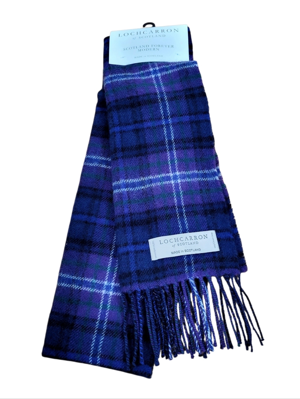 NWT Lochcarron Of Scotland Lambswool Scarf Scotland Forever Modern Tartan - Picture 5 of 11